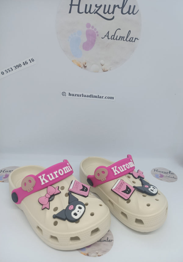 Kuromi Crocs Terlik Kız Çocuk Krem
